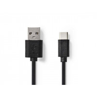 Produktbild för Kabel NEDIS USB-A-USB-C 1m svart