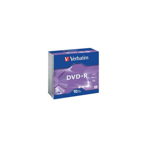 VERBATIM DVD+R VERBATIM 4.7GB Print Jewel 10/fp