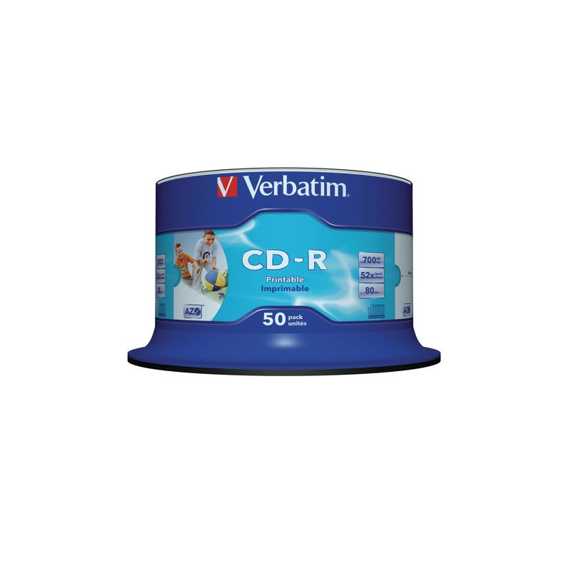 Produktbild för CD-R VERBATIM 700MB Printable 50/fp