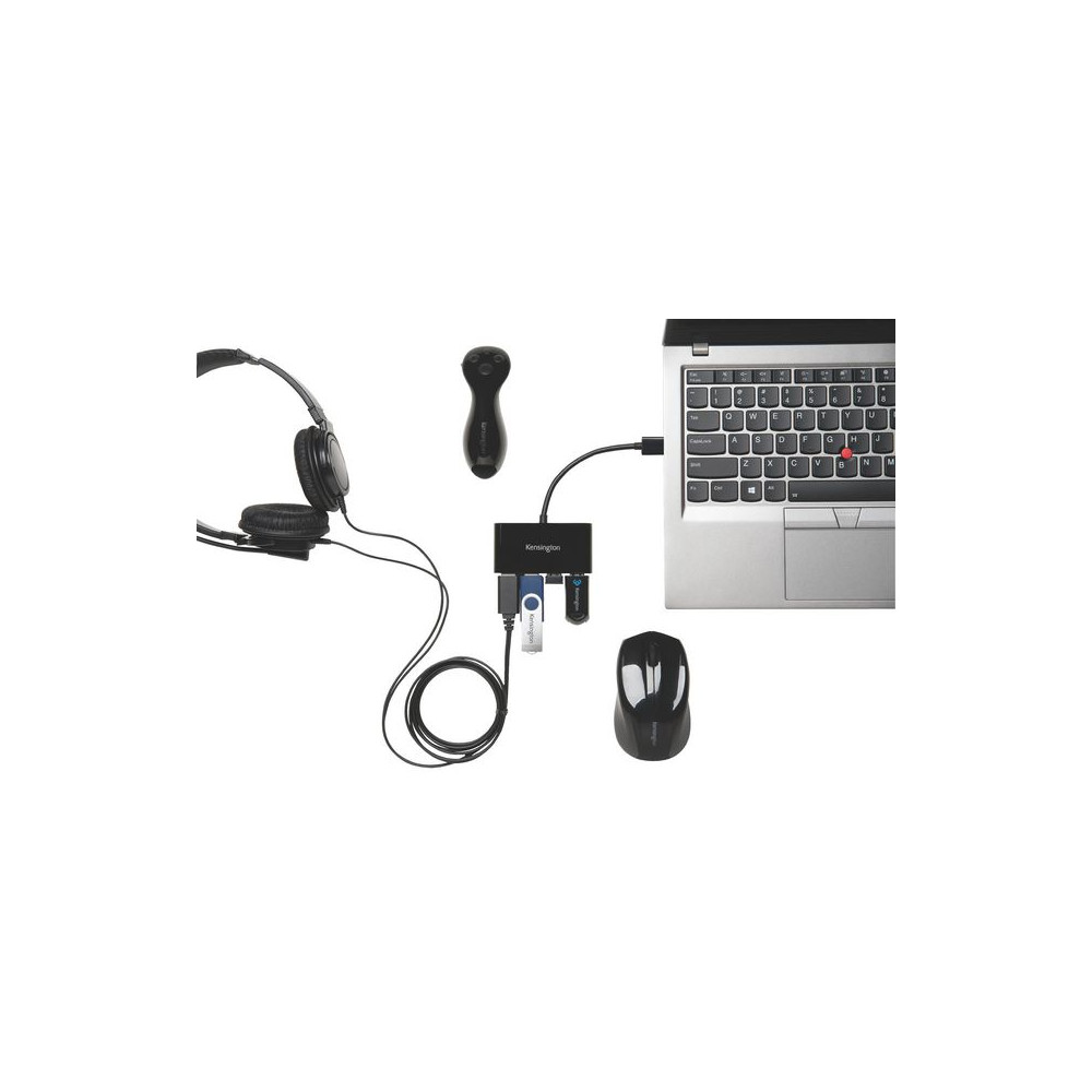 Produktbild för Hub KENSINGTON USB 3.0 4-Port svart