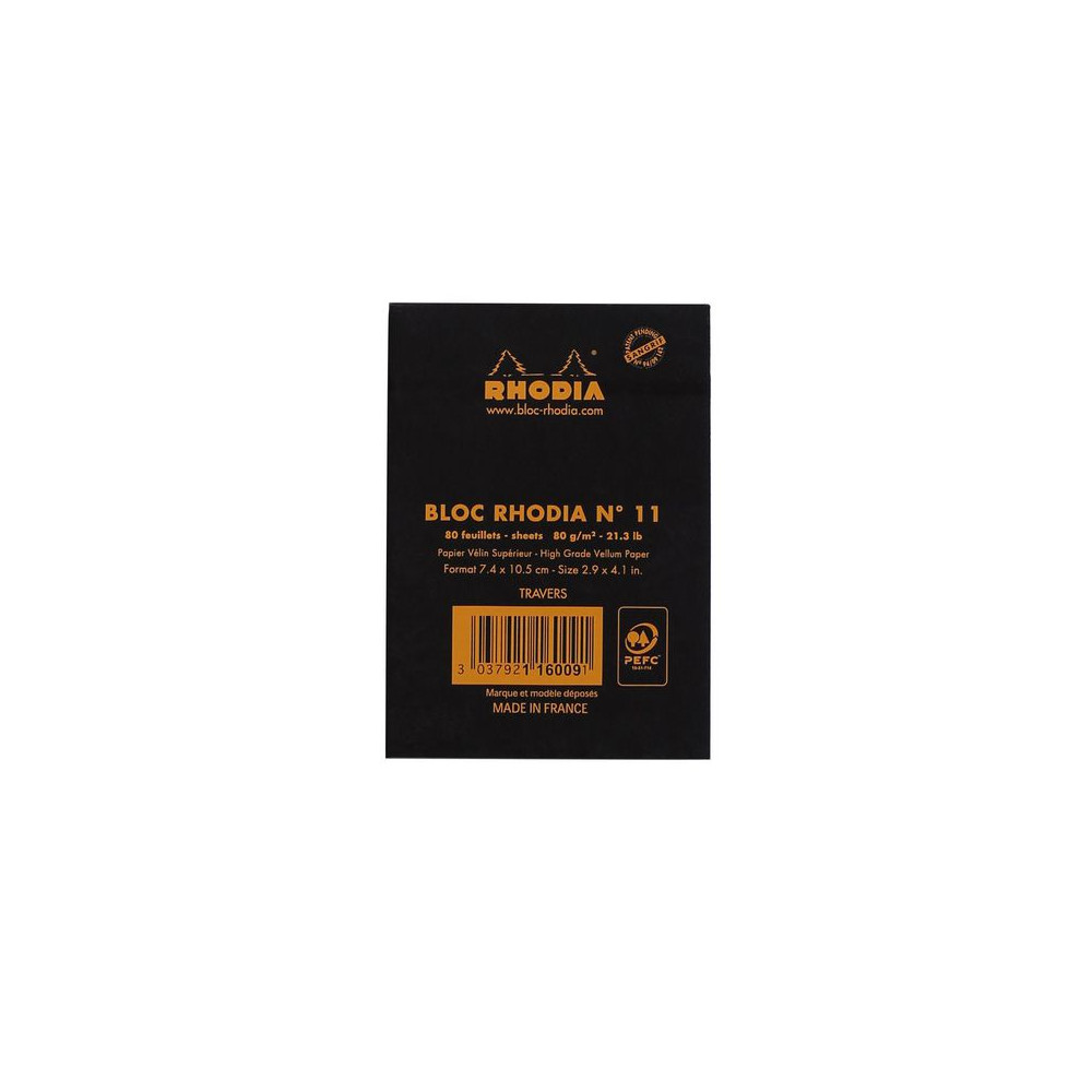 Produktbild för Ant.block RHODIA A7 80b linj svart
