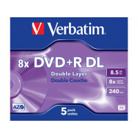 Miniatyr av produktbild för DVD+R VERBATIM 8,5GB Dual Layer 5/fp