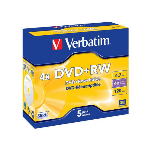 VERBATIM DVD+RW VERBATIM 4,7GB 5/fp