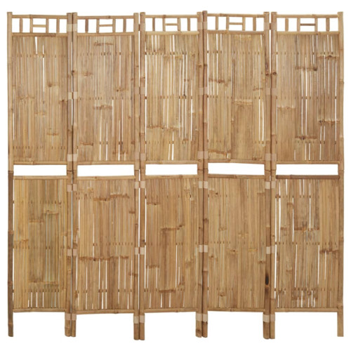 vidaXL Rumsavdelare 5 paneler bambu 200x180 cm