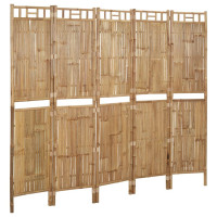 Miniatyr av produktbild för Rumsavdelare 5 paneler bambu 200x180 cm