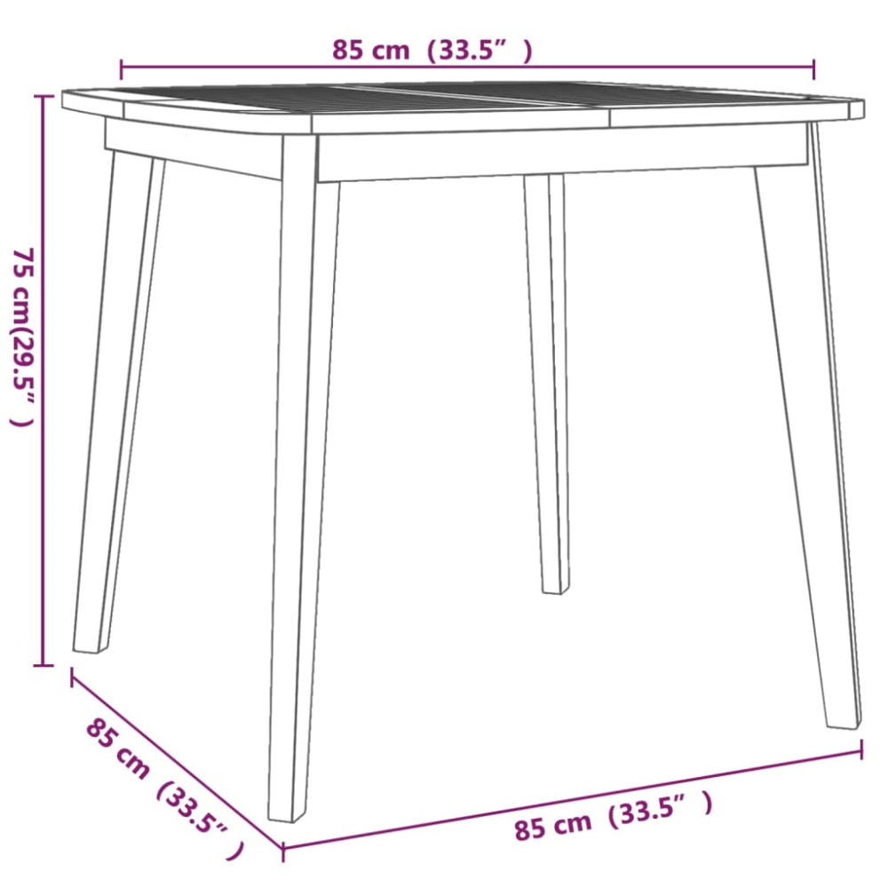 Produktbild för Trädgårdsbord 85x85x75 cm massivt akaciaträ