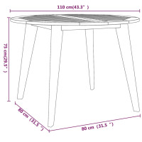 Produktbild för Trädgårdsbord Ø110x75 cm massivt akaciaträ