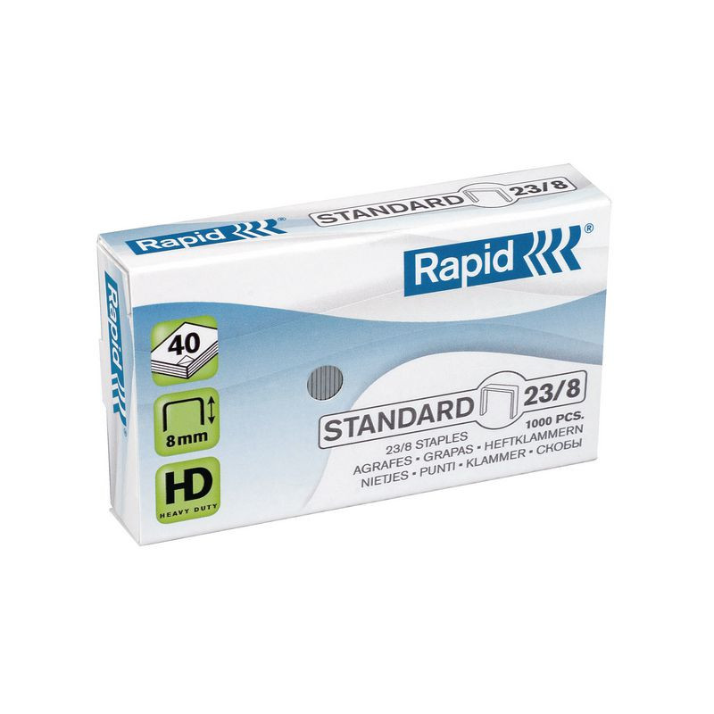 Produktbild för Häftklammer RAPID Standard 23/8 1000/fp