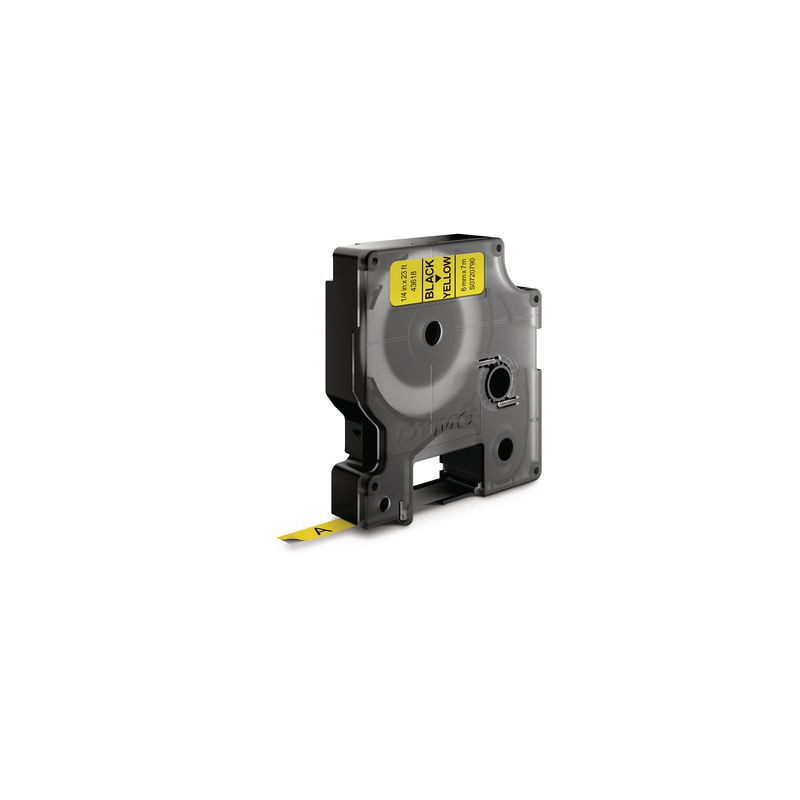 Produktbild för Tape DYMO D1 6mm svart på gul