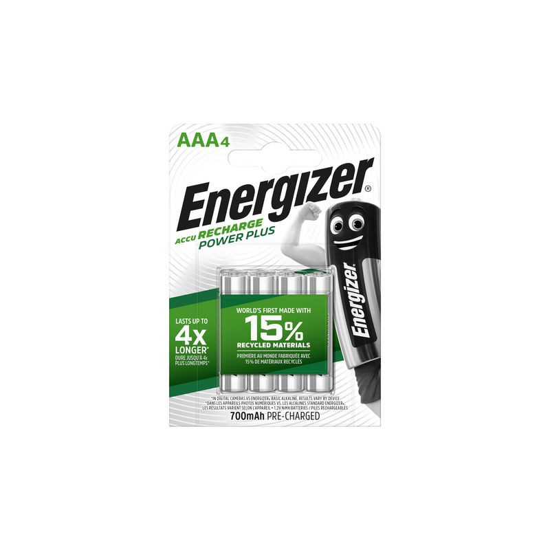 Produktbild för Batteri Laddbar ENERGIZER P-P AAA 4/fp