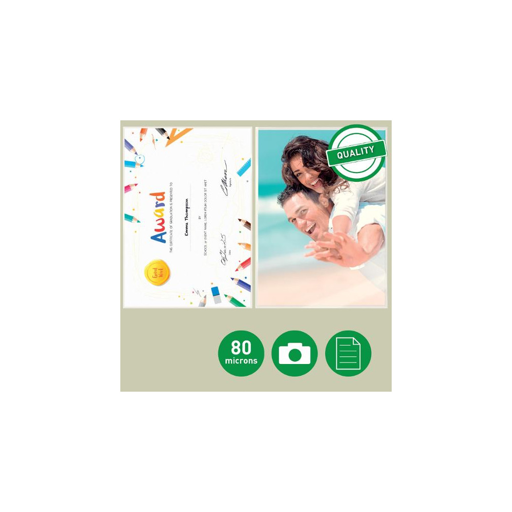 Produktbild för Laminat LEITZ A4 80mic klar 100/fp