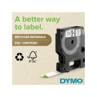 Produktbild för Tape DYMO Durable D1 12mm svart på ora.