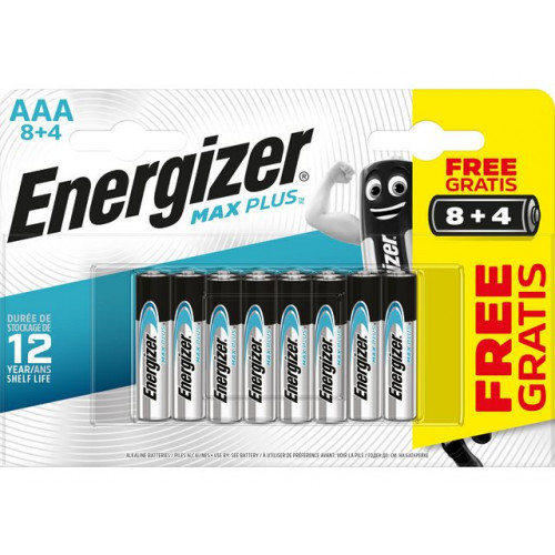 ENERGIZER Batteri ENERGIZER Max Plus AAA 8+4/fp