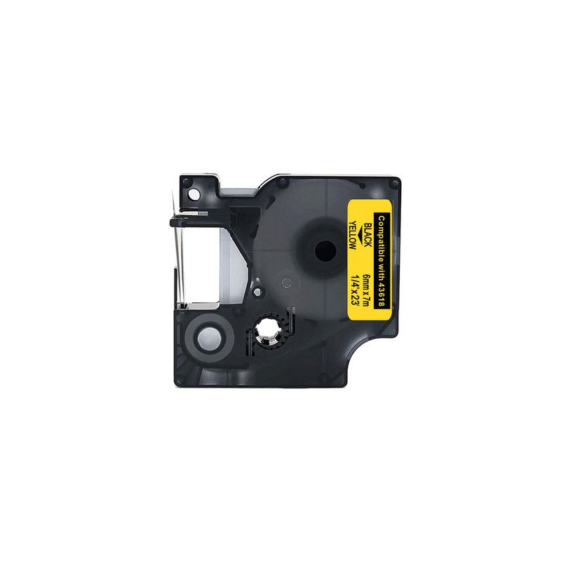 Produktbild för Tape 6mm svart på gul