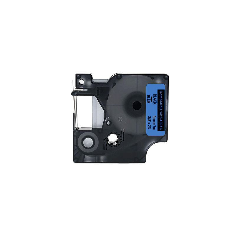 Produktbild för Tape 9mm svart på blå