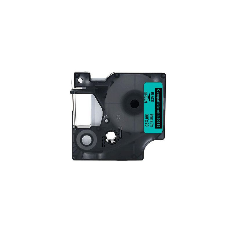 Produktbild för Tape 9mm svart på grön