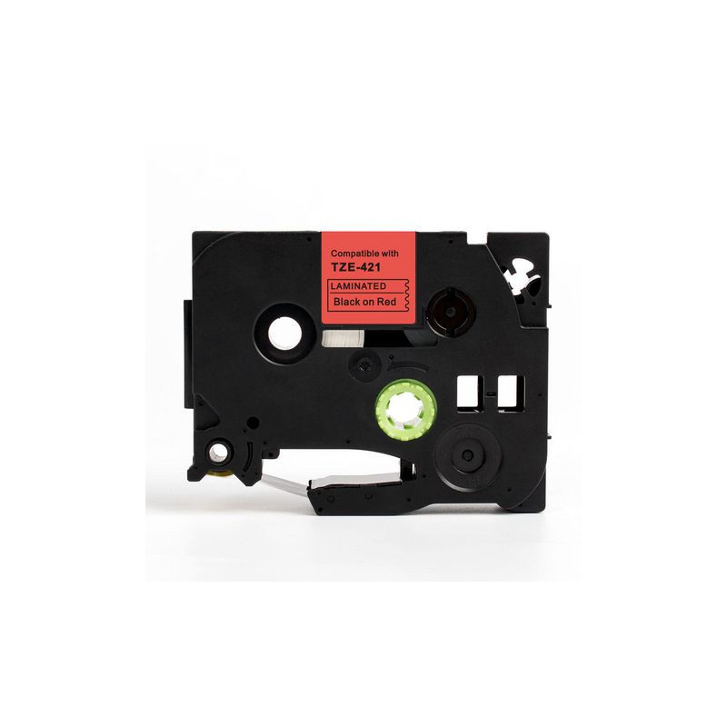 Produktbild för Tape 9mm TZe-421 svart på röd