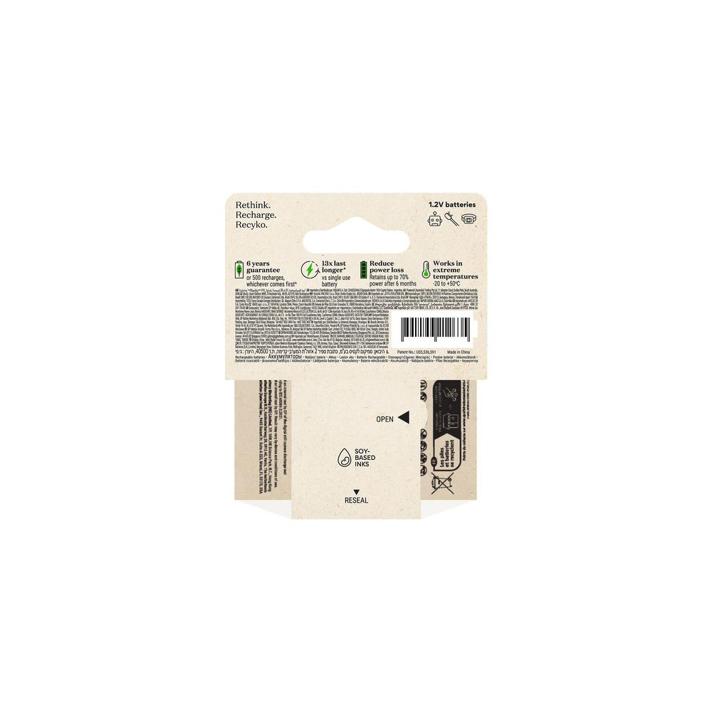 Produktbild för Batteri Laddbar GP Recyko 950 AAA 4/fp