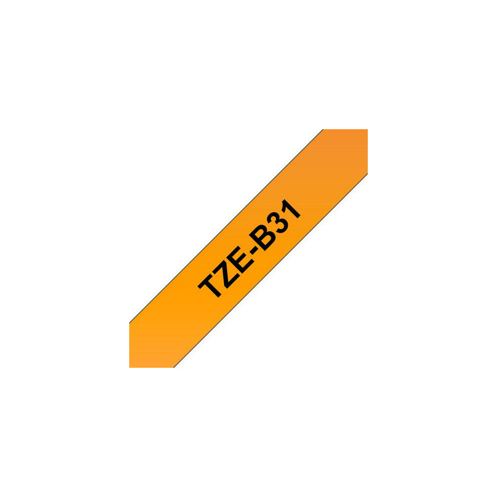 Produktbild för Tape BROTHER TZEB31 12mm svart på orange