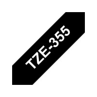 Produktbild för Tape BROTHER TZE355 24mm vit på svart