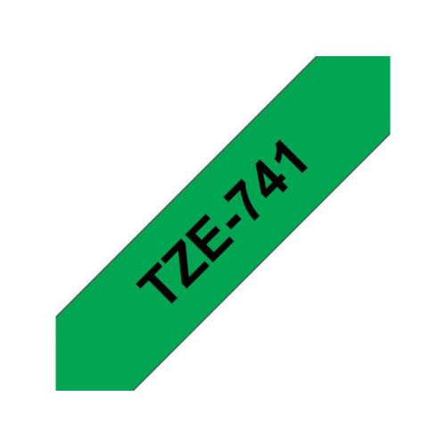 P-TOUCH Tape BROTHER TZE741 18mm svart på grön