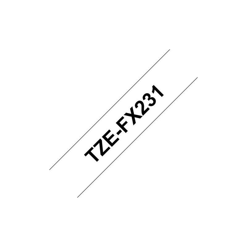 Produktbild för Tape BROTHER TZEFX231 12mm svart på vit