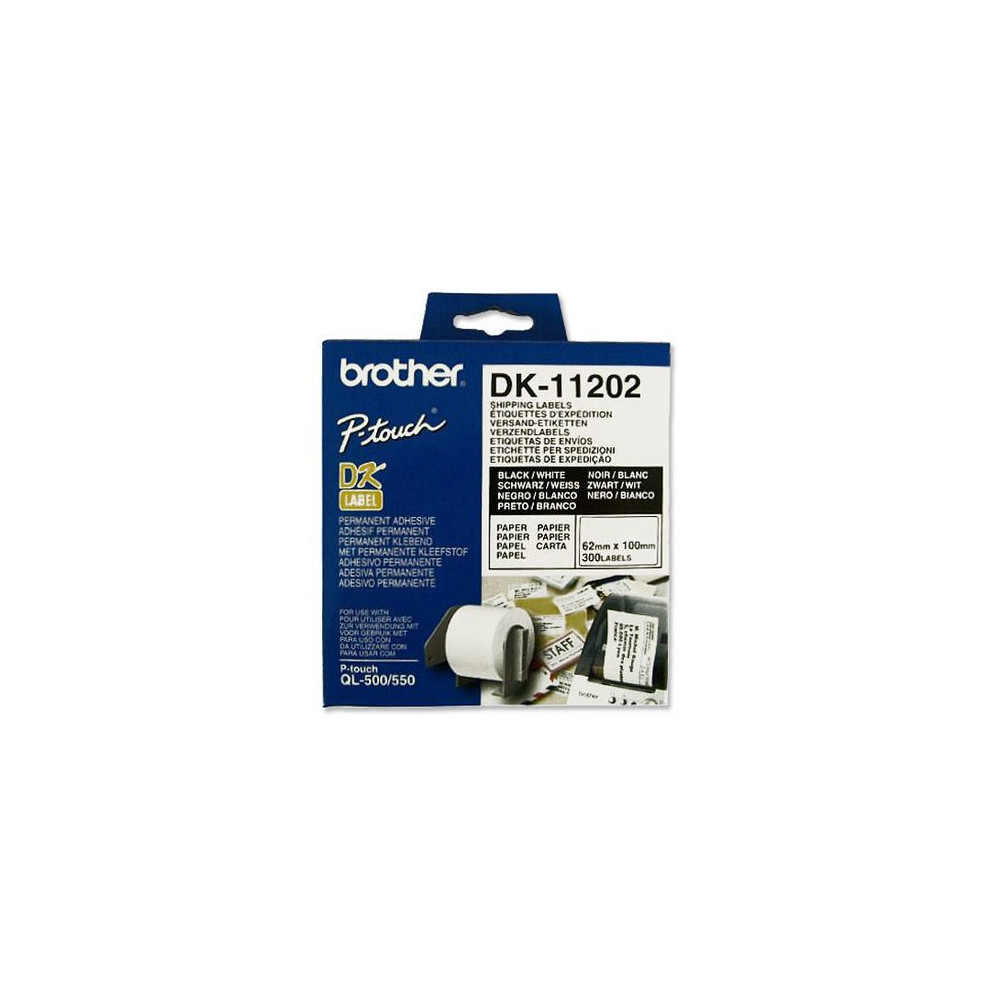 Produktbild för Etikett BROTHER DK11202 62x100mm 300/fp