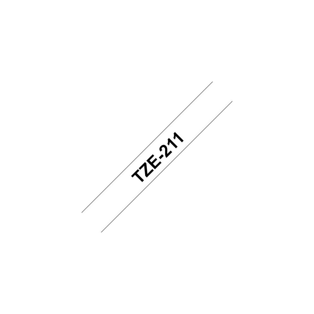 Produktbild för Tape BROTHER TZE211 6mm svart på vit