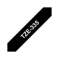 Produktbild för Tape BROTHER TZE335 12mm vit på svart