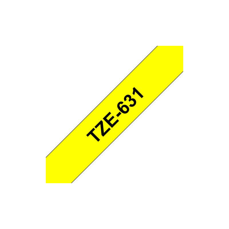 Produktbild för Tape BROTHER TZE631 12mm svart på gul