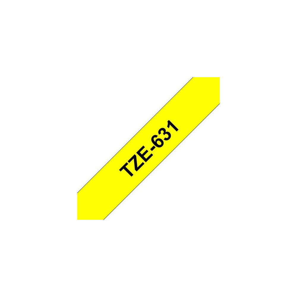 Produktbild för Tape BROTHER TZE631 12mm svart på gul