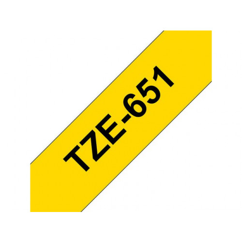 Brother Tape BROTHER TZE651 24mm svart på gul