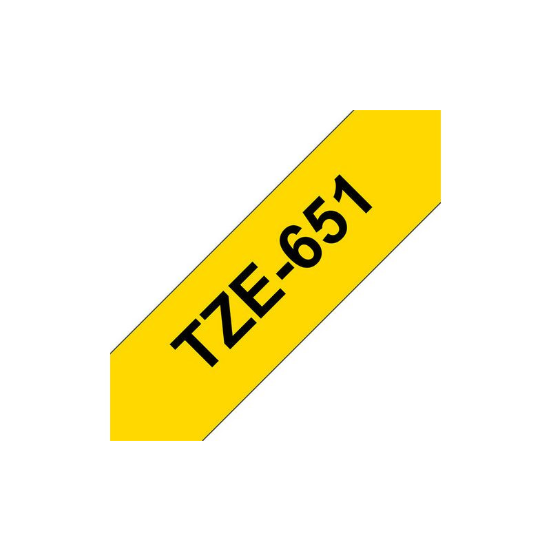 Produktbild för Tape BROTHER TZE651 24mm svart på gul