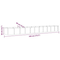 Produktbild för Odlingslåda pulverlackerat stål 440x80x36 cm antracit