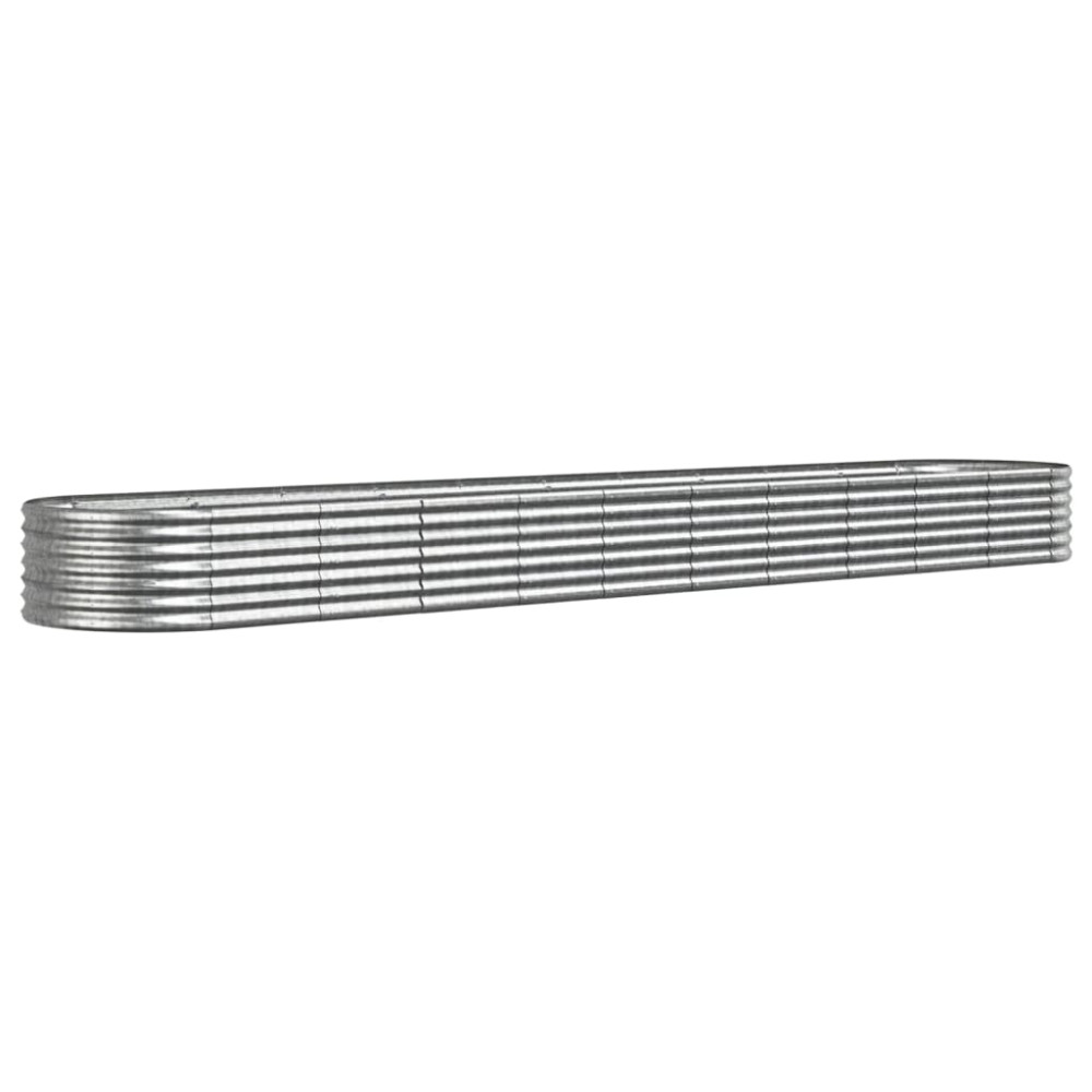 Produktbild för Odlingslåda galvaniserat stål 440x80x36 cm silver