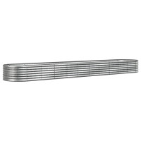 Produktbild för Odlingslåda galvaniserat stål 440x80x36 cm silver