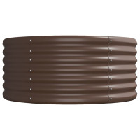 Produktbild för Odlingslåda pulverlackerat stål 512x80x36 cm brun