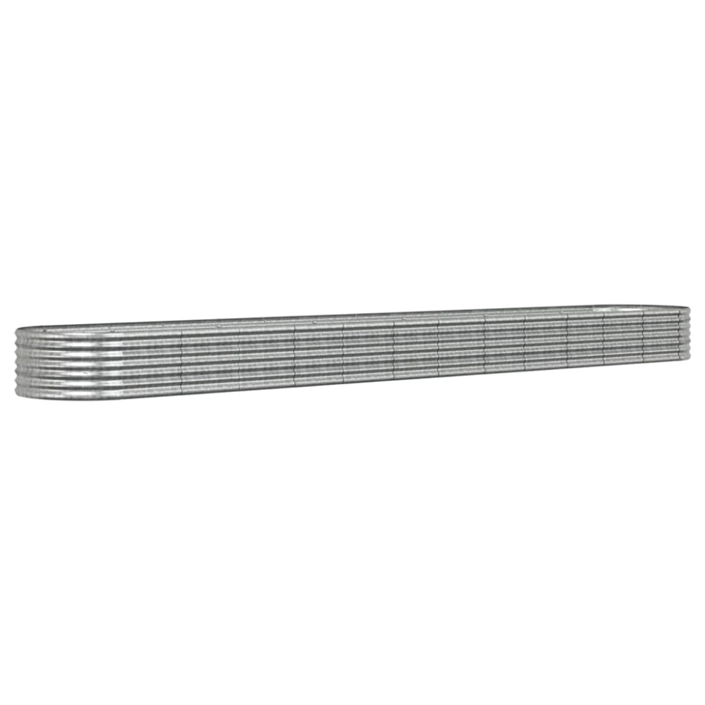 Produktbild för Odlingslåda galvaniserat stål 512x80x36 cm silver