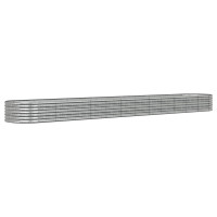 Produktbild för Odlingslåda galvaniserat stål 512x80x36 cm silver