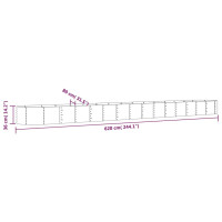 Produktbild för Odlingslåda pulverlackerat stål 620x80x36 cm antracit