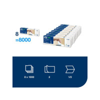 Produktbild för Servett TORK Pre N4 2-lags vit 500/fp