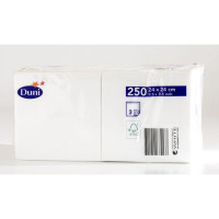 Produktbild för Servett 3-lags 24x24cm vit 250/fp