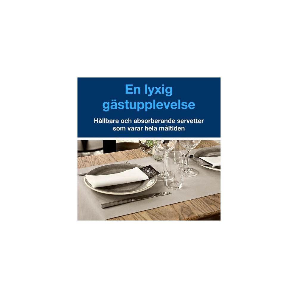 Produktbild för Servett TORK LinStyle Middag vit 50/fp