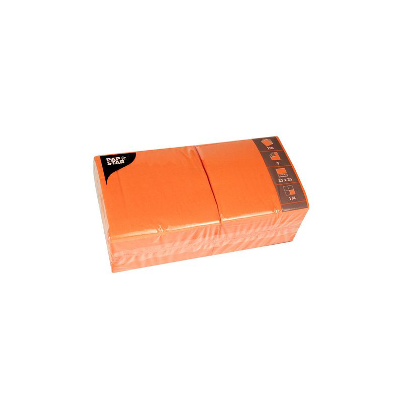 Produktbild för Servett 3-lags 33x33cm orange 250/fp