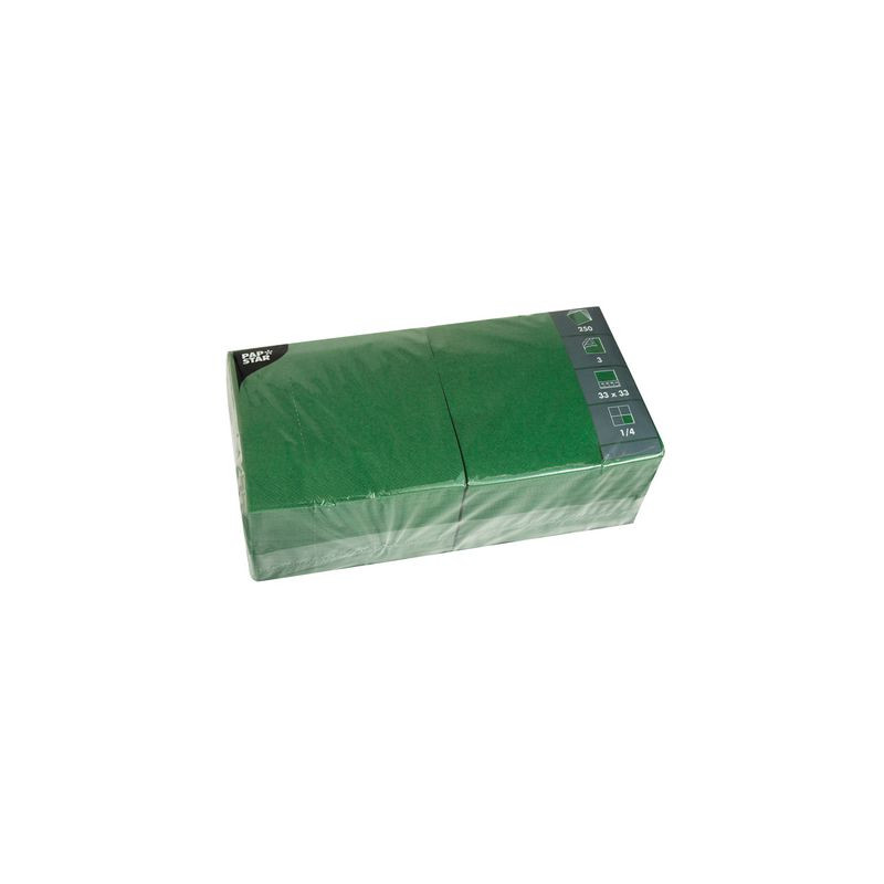 Produktbild för Servett 3-lags 33x33cm mörkgrön 250/fp