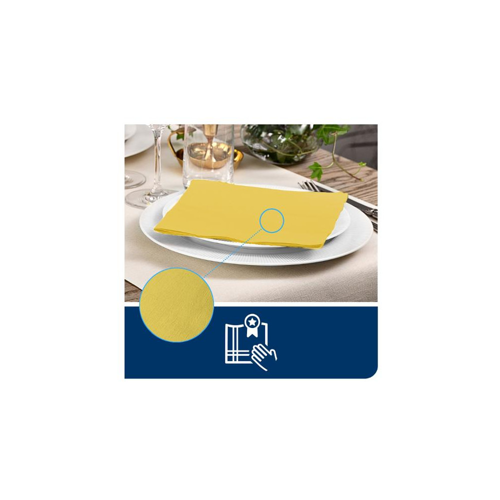 Produktbild för Servett TORK LinStyle Middag gul 50/fp