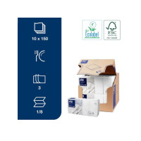 Produktbild för Servett TORK 1/8-vikt 3-lag vit 150/fp