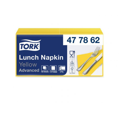 TORK Servett TORK Lunch 3-lags gul 150/fp