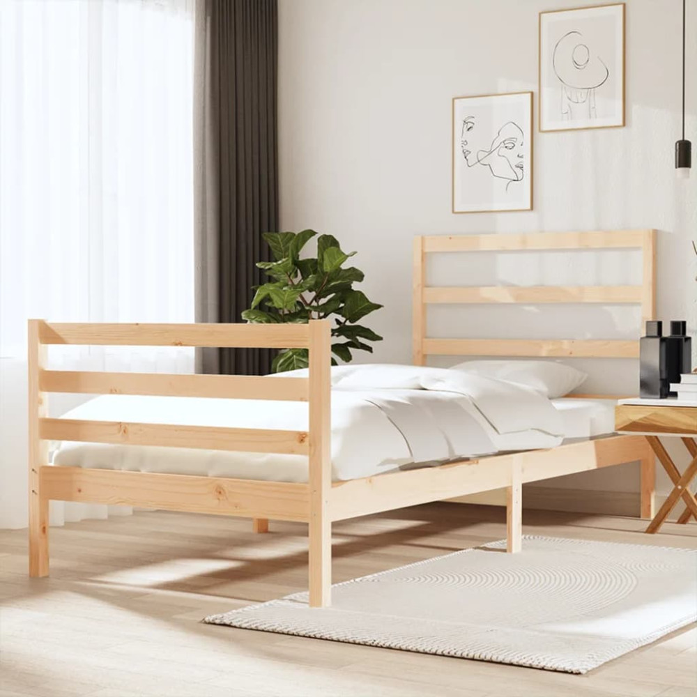 Produktbild för Sängram massiv furu 90x190 cm