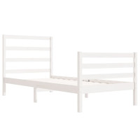Produktbild för Sängram vit massiv furu 90x190 cm